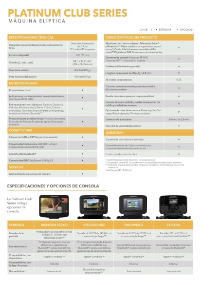 Elíptica Life Fitness Platinum Club Series Discover SE3 HD