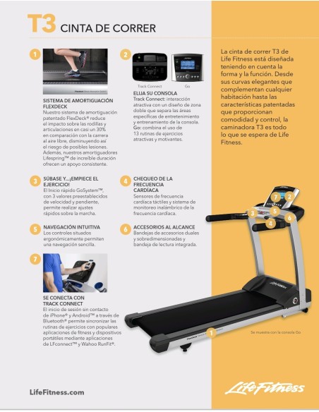 CINTA LIFE FITNESS T3 TRACK CONNECT