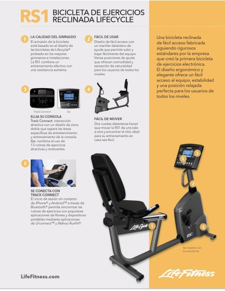 Bicicleta Life Fitness RS1 Track Connect