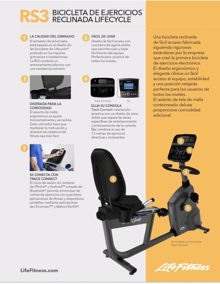 Bicicleta Life Fitness RS3 GO