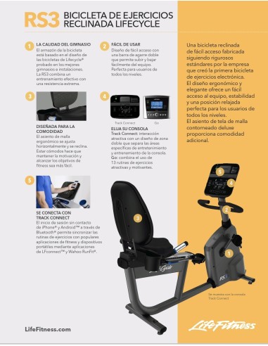 Bicicleta Life Fitness RS3 Track connect