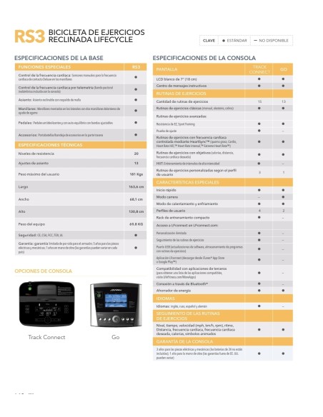 Bicicleta Life Fitness RS3 Track connect