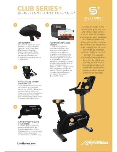 Bicicleta vertical Life Fitness Club...