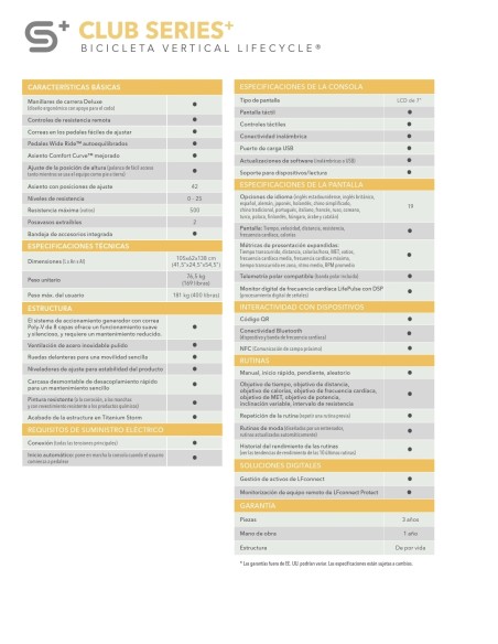 Bicicleta vertical Life Fitness Club Series DX