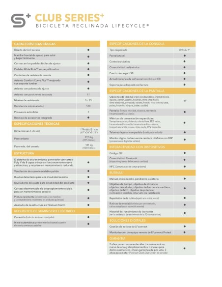 Bicicleta reclinada Life Fitness Club Series DX