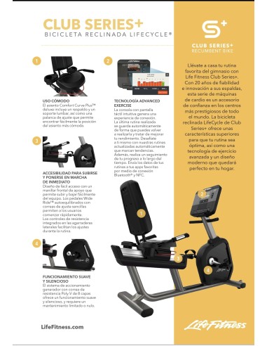 Bicicleta reclinada Life Fitness Club...