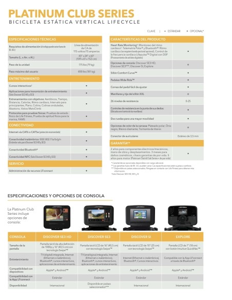 Bicicleta Life Fitness Platinum Club Series Discover SE3 HD