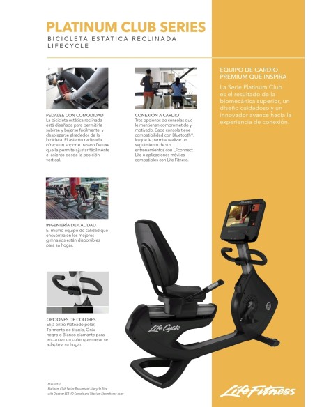 Bicicleta reclinada Life Fitness Platinum Club Series Discover SE3 HD