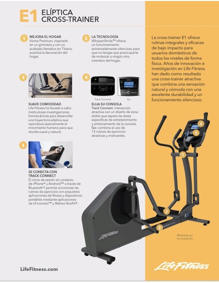 Elíptica Life Fitness E1 GO