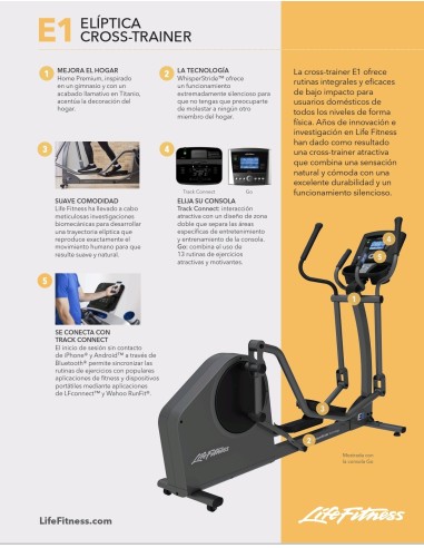 Elíptica Life Fitness E1 TRACK Connect
