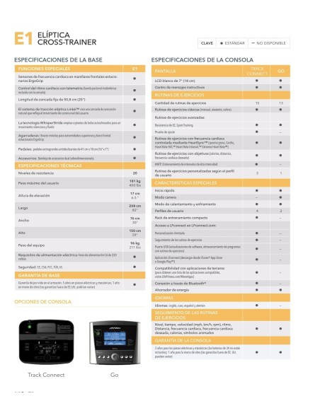 Elíptica Life Fitness E1 TRACK Connect