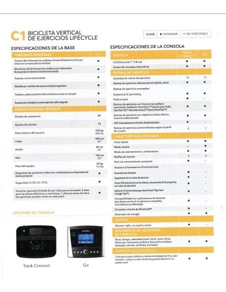 Bicicleta Life Fitness C1 Track Connect