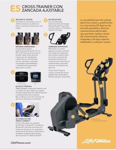 Eliptica Life Fitness E5 TRACK Connect